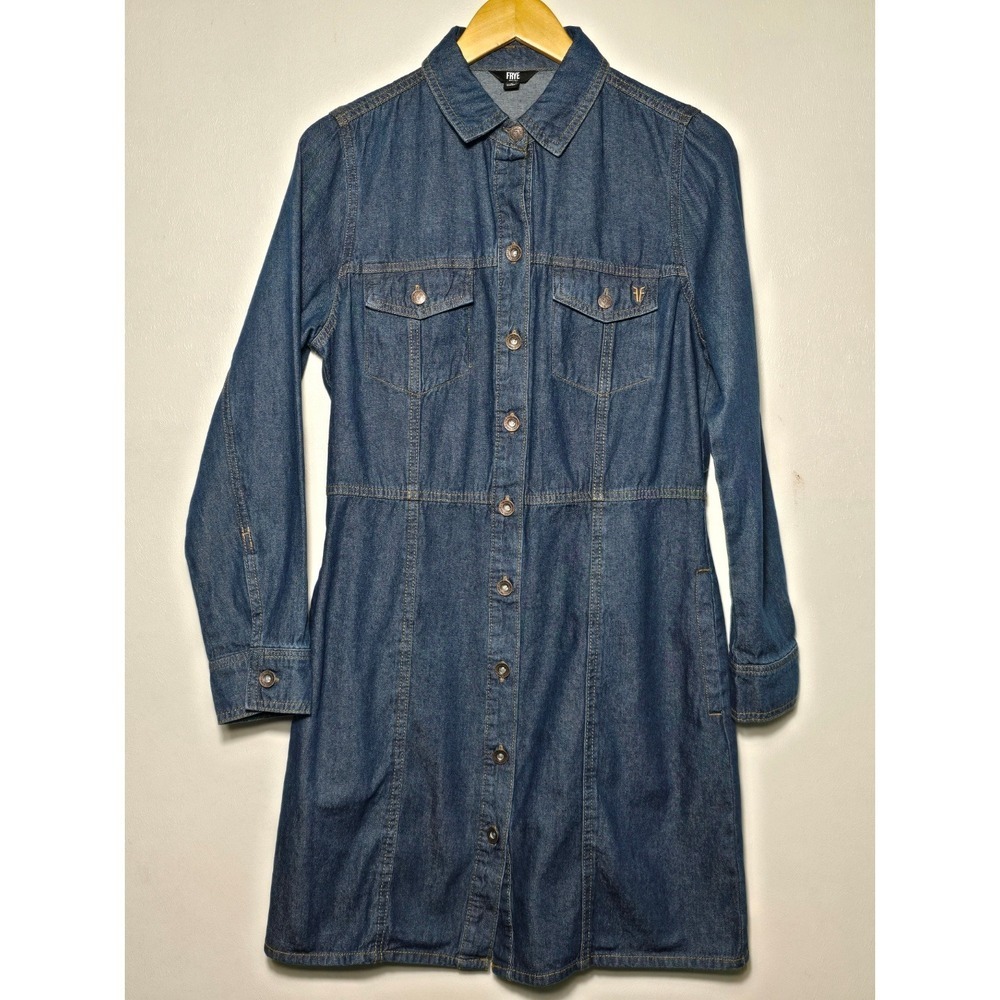 Frye Dark Blue Denim Shirt Dress
